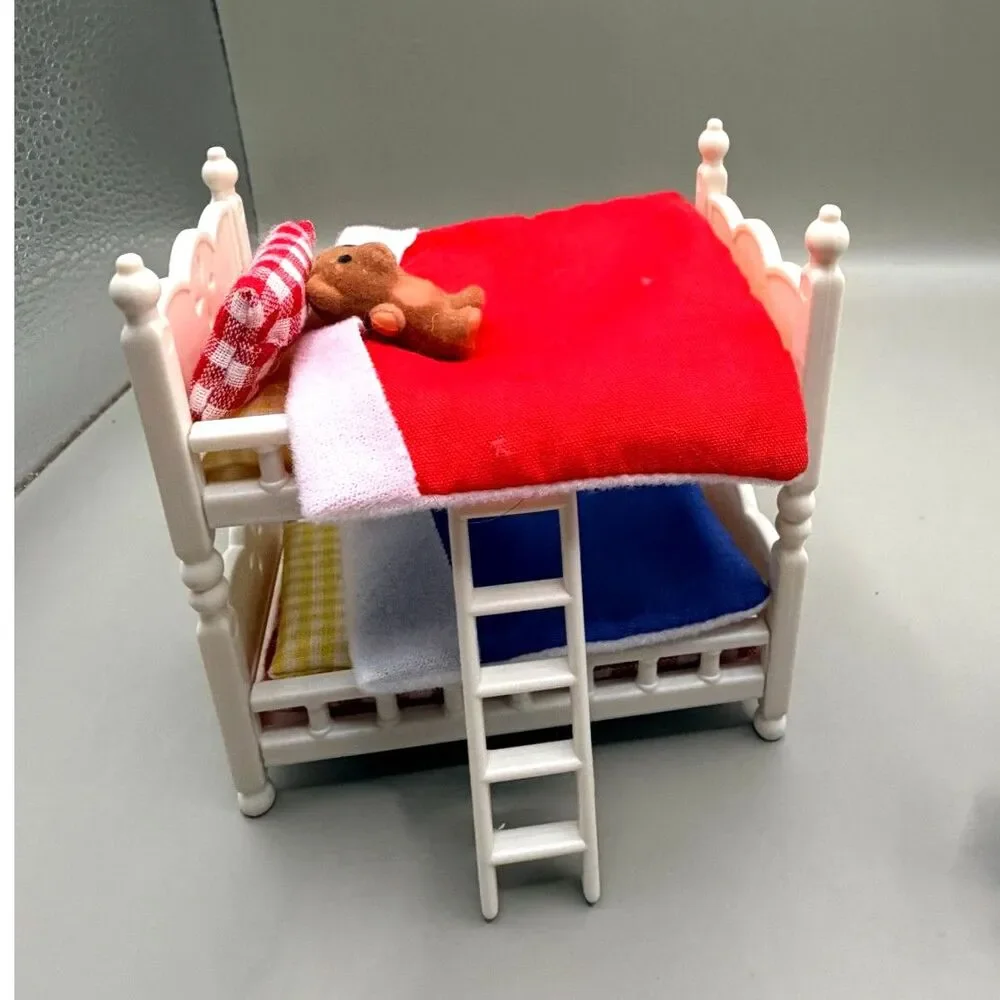 Vintage Calico Critters CC2441 Children’s Bedroom Set Bunk Beds Accessories